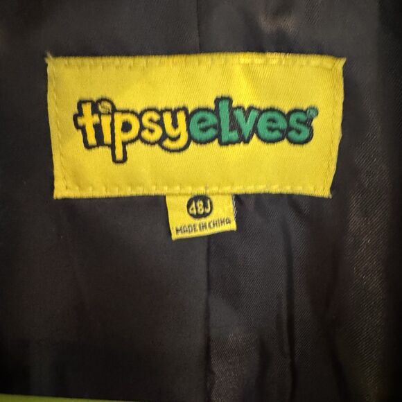 Tipsy Elves Holiday Men's 48 J Holly Berry Blazer Striped Tie. Discontinued Rare - Picture 2 of 6